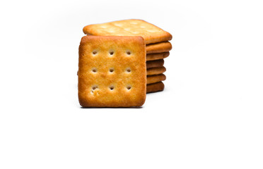 Tasty biscuits isolated on white background