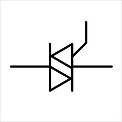 TRIAC Diode Electronic Component Symbol For Circuit Design 