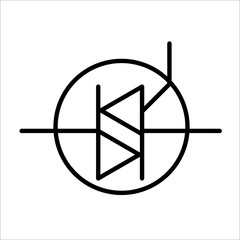 TRIAC Diode Electronic Component Symbol For Circuit Design 