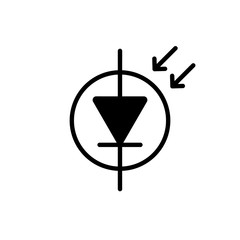 Photodiode Component Symbol For Circuit Design Solid Black Version