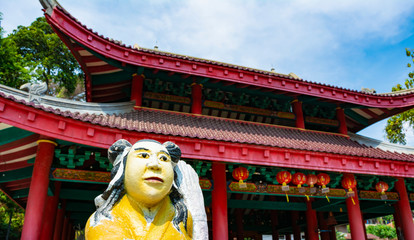 Semarang, Indonesia - CIRCA Nov 2019: Some statue in Sam Po Kong or Gedung Batu temple complex. It...