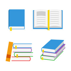 Fototapeta premium Book Flat Design Vector Set
