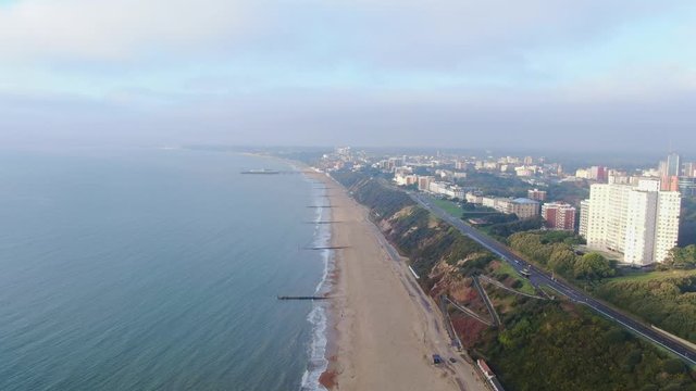 Bournemouth beach and pier in England -aerial photography