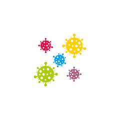 virus microscopic symbol colorful geometric design vector