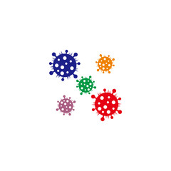 virus microscopic symbol colorful geometric design decoration vector