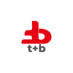 letter tb symbol motion curves simple design logo vector