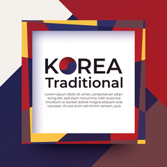 Korean traditional frame design. strip color design frame. vector illustration.