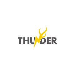 text thunder motion powerful symbol geometric design logo vector