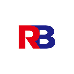 letter rb symbol linked simple colorful design logo vector