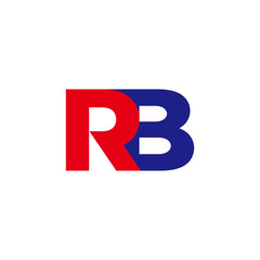 letter rb symbol linked simple colorful design logo vector