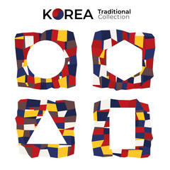 Korean traditional frame design. strip color design frame. vector illustration.