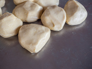 Fototapeta na wymiar Ingredients of fresh Roti flour for making Roti, Indian traditional street food.
