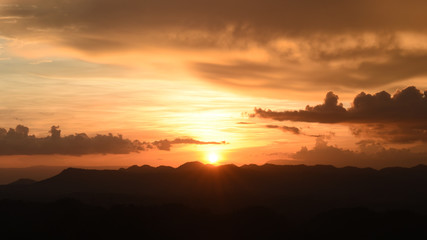 Beautiful landscape sunset in the mountains