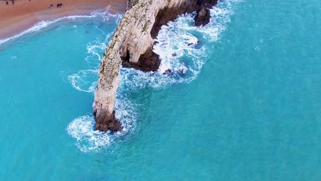 Durdle Door at the Jurassic coast in England - aerial view -aerial photography