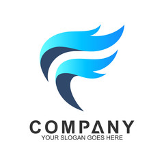 Simple Letter F Logo, Letters Fly, Delivery Icon, Wing Freedom Symbol