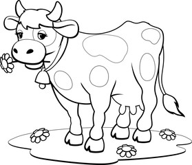 Cow coloring pages. Coloring book design for kids and children