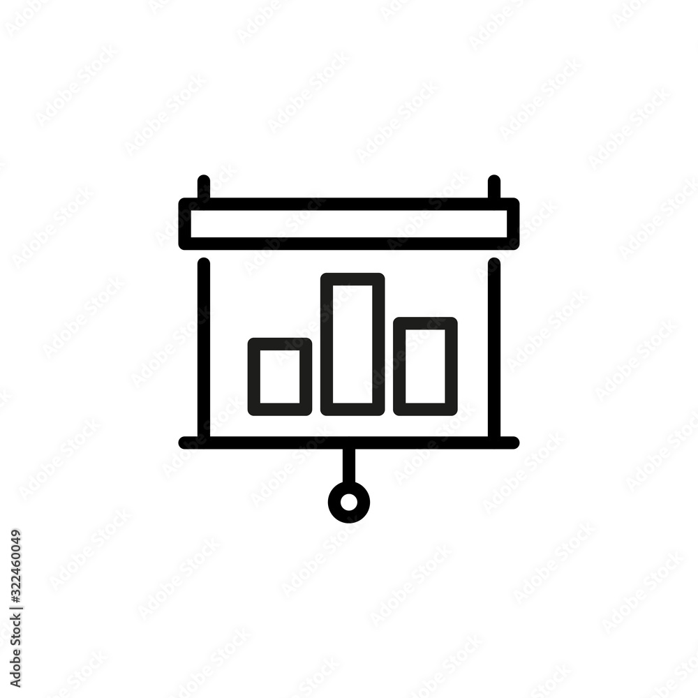 Sticker simple analytics line icon.