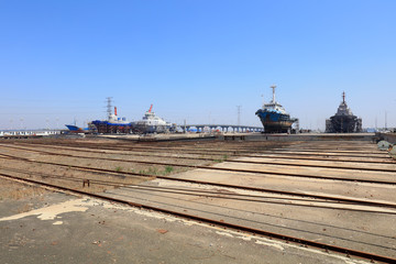 Fototapeta premium Ship pit in a shipyard