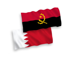Flags of Angola and Bahrain on a white background