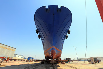 Ships awaiting repair are at the shipyard, Luannan County, Hebei Province, China