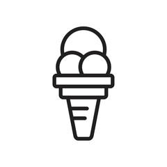 Fototapeta na wymiar Ice cream Icon template black color editable. Ice cream symbol Flat vector illustration for graphic and web design.