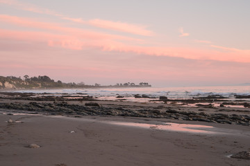 Sunset in Santa Barbara pink sky