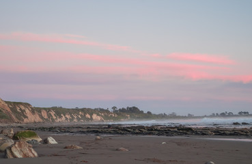 Sunset in Santa Barbara pink sky