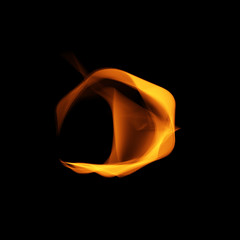 fire on black background ring flame