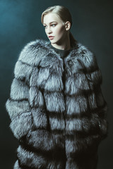 chic expensive fur coat
