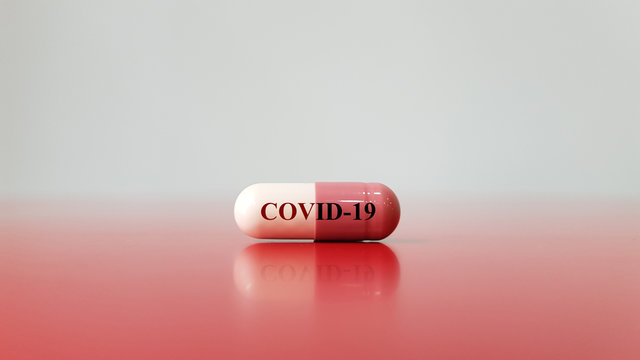 Medication of antiviral capsule. This drug used to treatment and prevention for new corona virus infection(COVID-19,novel coronavirus disease 2019 or nCoV 2019 from Wuhan. Pandemic infectious concept