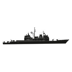 Warship icon flat. Illustration isolated vector sign symbol in EPS10