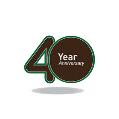 40 Years Anniversary Celebration Vector Template Design Illustration