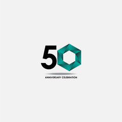 Fototapeta premium 50 Years Anniversary Celebration Vector Template Design Illustration