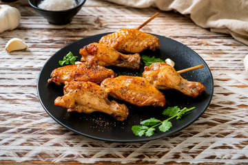 grilled chicken barbecue with pepper and garlic