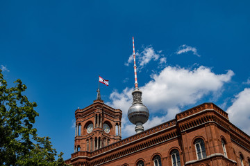 Berlin Alexanderplatz Rotes Rathaus Fernsehturm