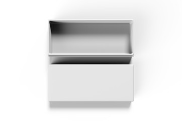 White blank luxury rigid neck box with inner foxing for branding presentation and mock up, 3d illustration.