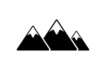 Mountain vector icon. Vector isolated black icon. Black mount  isolated symbol. Mountain landscape tourism sign.