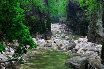 Dry riverbed in the Rjecina River canyon