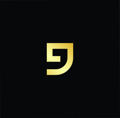 Outstanding professional elegant trendy awesome artistic black and gold color J JJ initial based Alphabet icon logo.