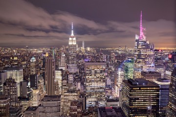 Obraz premium ニューヨーク夜景 ： トップ オブ ザ ロック から