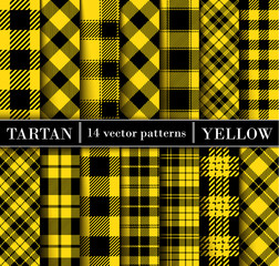 Set Yellow Tartan  Plaid  Seamless Patterns. - 322467871