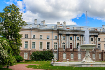 Marble fountain-vase in Catherine park at Tsarskoye Selo in Pushkin, Russia