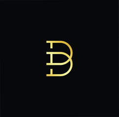 Outstanding professional elegant trendy awesome artistic black and gold color B BA AB initial based Alphabet icon logo.