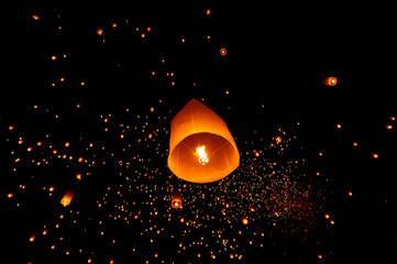 Lanterns floating in Yeepeng festival