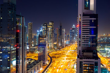 Dubai city scape at the night