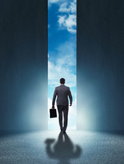 Obraz premium Businessman walking towards his ambition