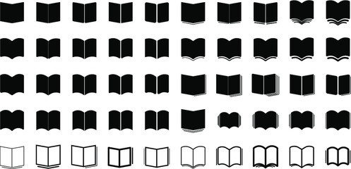 Book icon set. Read icons pack. 