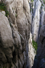 Barren rocks on Samarske  stijene mountains in Croatia