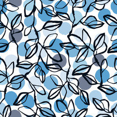 Seamless pattern with hand drawn branches.