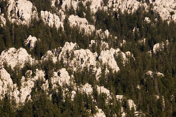 Aerial view of Samarske stijene mountains in Croatia